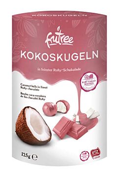 Kokosová cukrovinka v RUBY čokoláde čerstvo vyrobené a balené priamo z baliarne Frutree